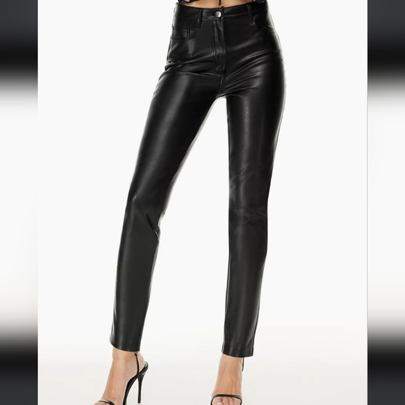 Aritzia wifred high rise vegan leather pants BNWT - Picture 1 of 7